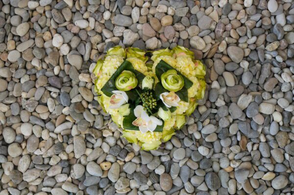 Hartje 25cm wit/groen