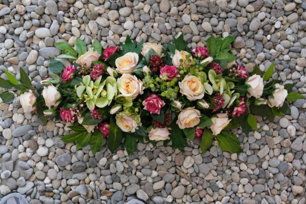Bloemstuk 90cm roze/zalm