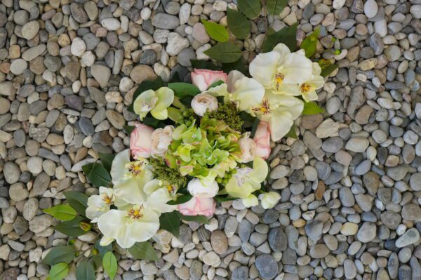 Bloemstuk Hortensia Roze 55cm