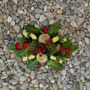 Toefje 30cm rood/wit
