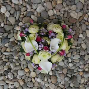 Hart wit/roze/lila klein